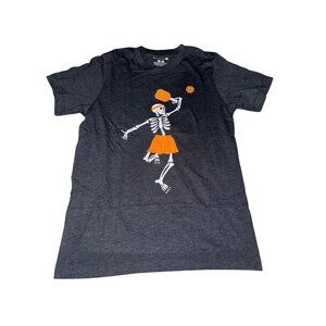 Skeleton Pickleball Graphic T-Shirt Adult M Celebrate It Cotton/Polyester Blend